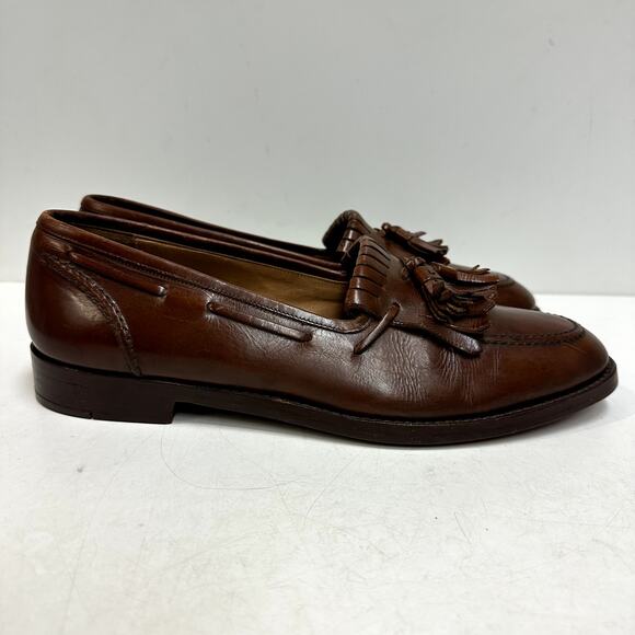 FULLY RESOLED Polo Ralph Lauren Tassel Kiltie Loafer Brown Bench Made Italy 8.5 - Picture 4 of 13